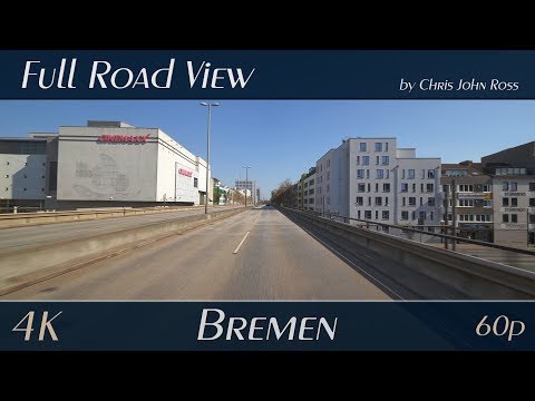 Bremen, Germany: Bundesstraße (B75, B6), Hochstraße Breitenweg - 4K (2160p/60p)