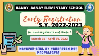 EARLY REGISTRATION 2022-2023 FAQs and Guidelines | BY TEACHER ELLA