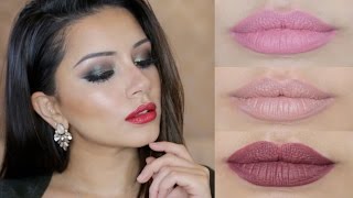 Olive Green Christmas Makeup Tutorial + 4 Lip Options | Kaushal Beauty