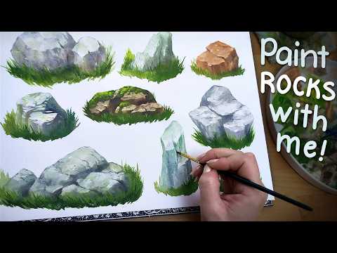 Level Up Your Rock Painting! How I learned to paint rocks in Gouache 🎨✨ Let's Paint Together!