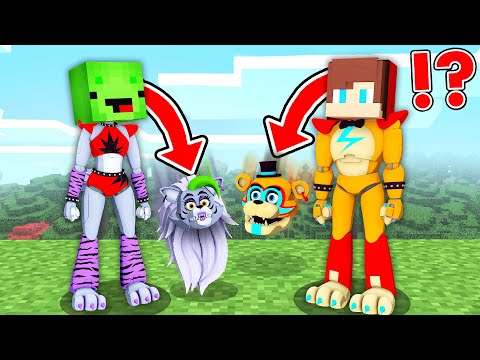 JJ and Mikey BECAME Fnaf Fredy and Chika in Minecraft Challenge - Maizen