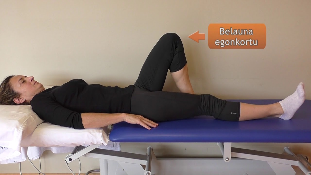 Aldaka-eskola. Etzanda, belauna tolestu eta luzatu bideoa.