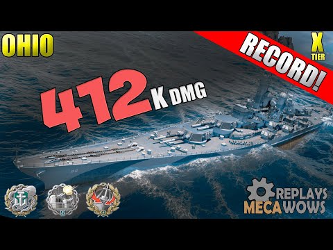 RECORD DAMAGE! Ohio 2 Kills & 412k Damage | World of Warships Gameplay 4k
