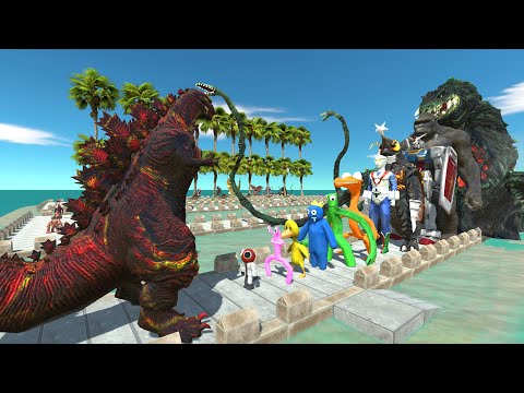 Shin Godzilla Lava vs Rainbow Friends COCONUT DEATH RUN - Animal Revolt Battle Simulator