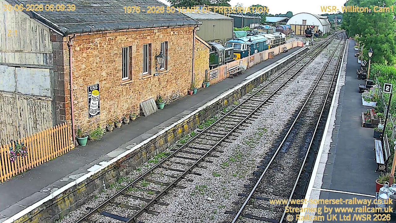 Live webcam view of Vías y depósito ferroviario de Williton