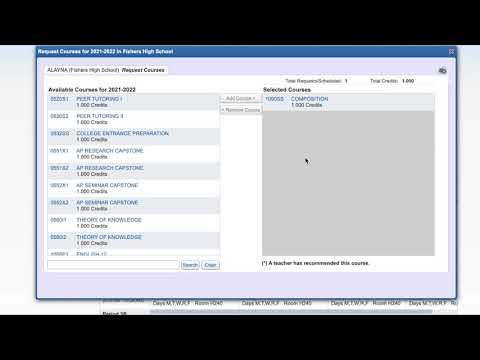 Inputting Student Course Requests On Skyward Tutorial