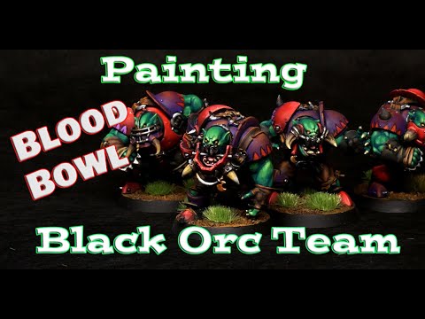 Painting Blood Bowl Black Orc Team Part 1