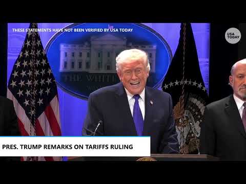 Full Trump press conference after Supreme Court tariffs decision, Iran war threat