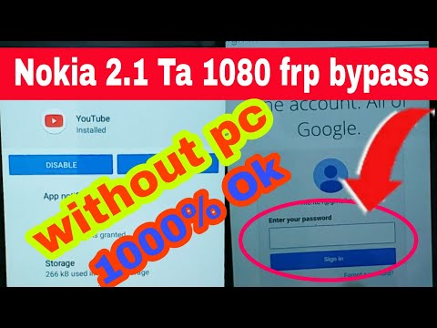 Nokia 2.1 ( Ta 1080/1086) frp bypass remove google account with out pc 100% android 8.1 easy