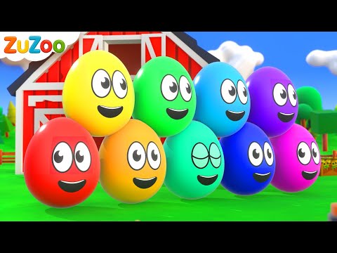 Learning Colors and Numbers Song | Colorful Eggs on the Farm | ZuZoo Nursery Rhymes & Kids Songs