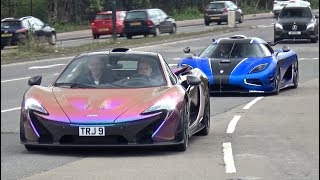 $25 Million+ SUPERCAR Convoy Leaving Cars and Coffee London!