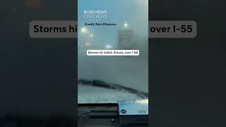 Storms hit Joliet, Illinois, causing dangerous driving conditions on I-55.