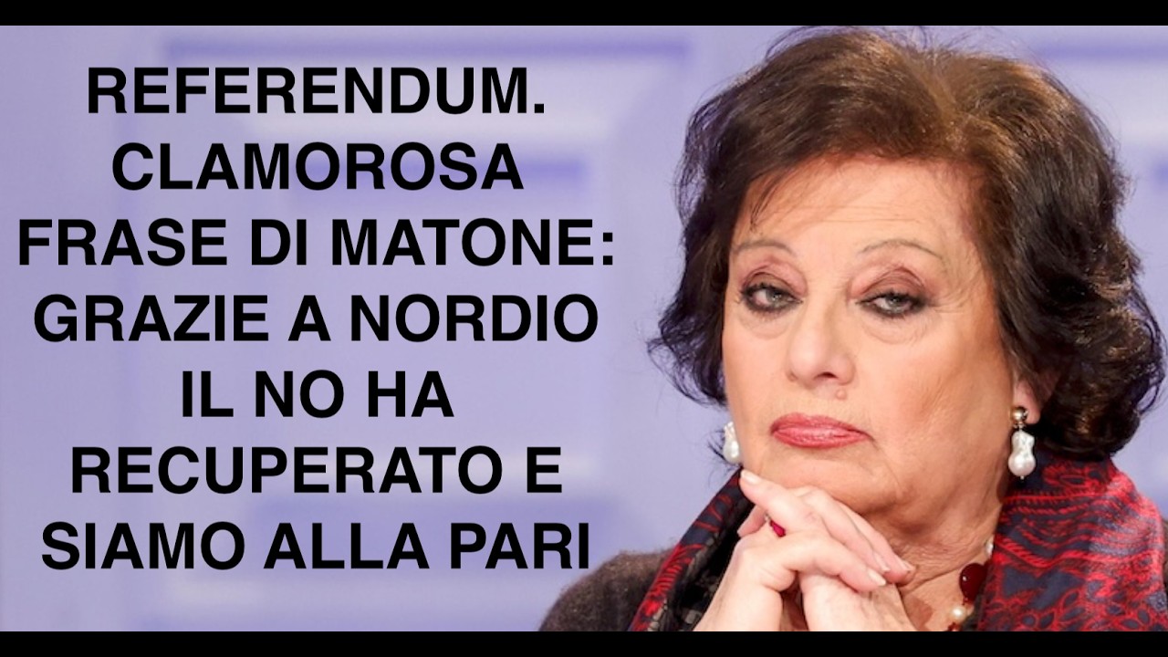 REFERENDUM. CLAMOROSA FRASE DI MATONE: GRAZIE A NORDIO IL NO HA RECUPERATO E SIAMO ALLA PARI