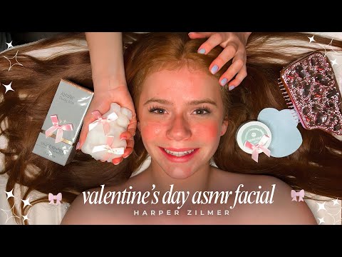 💗ASMR Spa treatment with red hair girl Harper Zilmer ASMR Facial |  ASMR Sleep with hair play 🎀