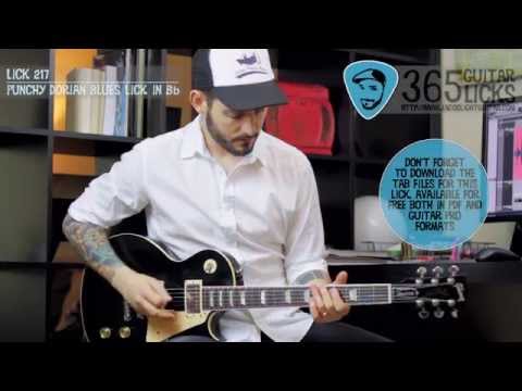 Lick 217/365 - Punchy Dorian Blues Lick in Bb | 365 Guitar Licks Project