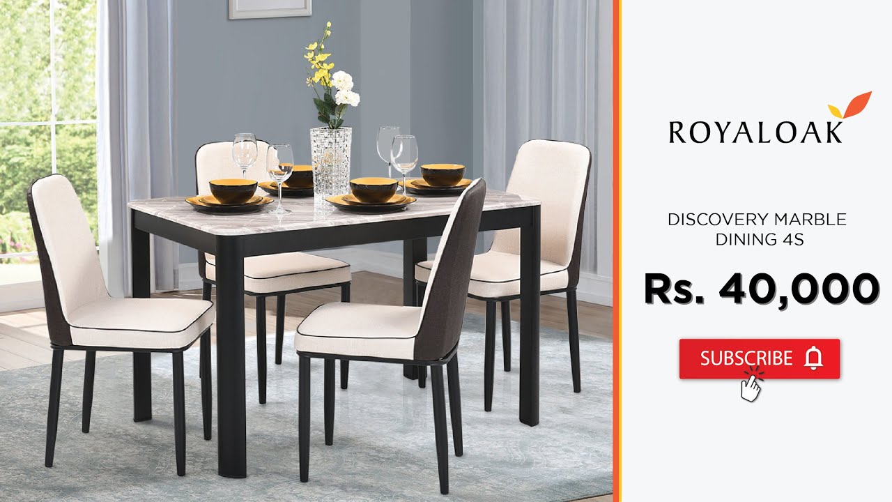 Watch video Discovery Marble 4 Seater Dining Table Now Discovery Marble 4 Seater Dining Table