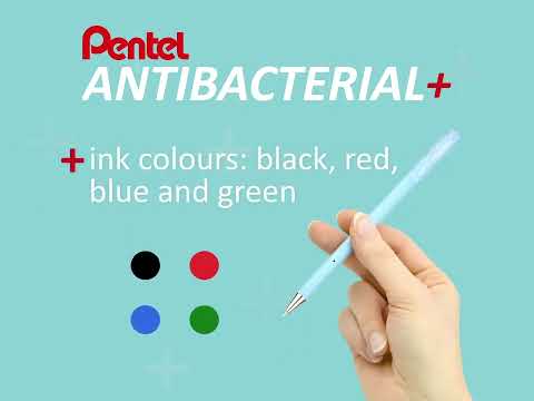 Een Balpen Pentel BK77AB anti-bacterieel fijn blauw koop je bij KantoorProfi België BV