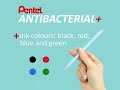 Balpen Pentel BK77AB Anti-bacterieel zwart