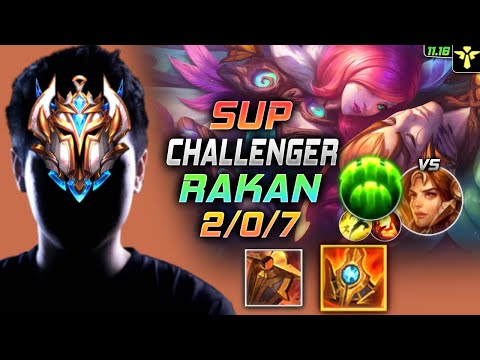 Challenger Rakan Support vs Leona - 챌린저 장인 서폿 라칸 템트리 룬 슈렐 수호자 ラカン Рэйкан 幻翎 銳空 - LOL KR 11.16