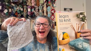 07: The Holey One #Knit50Squares 2026-Learn to knit in 50 squares by Anna Pantelous #learntoknit 