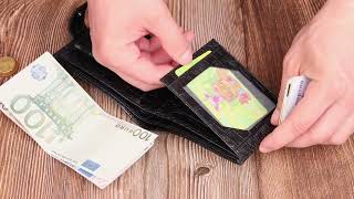 Зручний чоловічий гаманець із натуральної фактурної шкіри з тисненням під крокодила Canpellini 21790 чорний