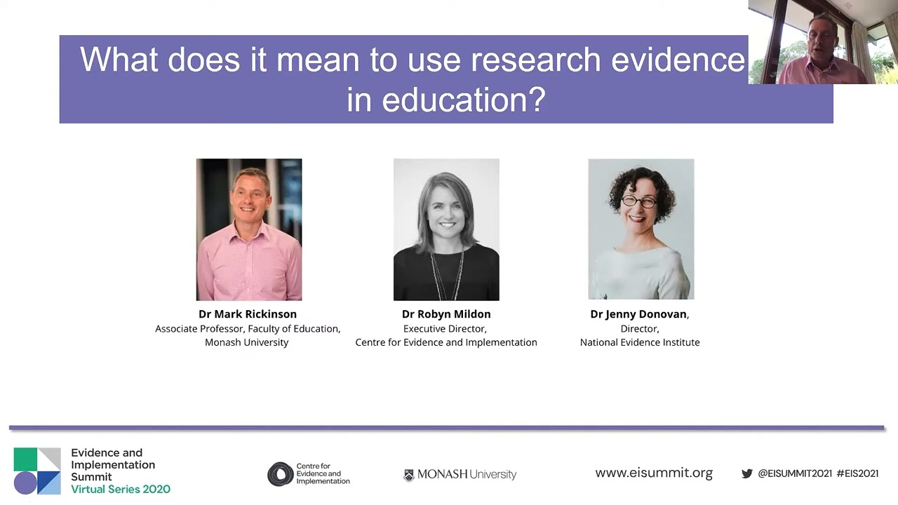 Webinar 'What does it mean to use research evidence in education '