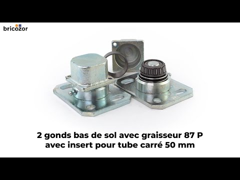 2 gonds bas de sol avec graisseur 87 P avec insert pour tube carré 50 mm COMUNELLO