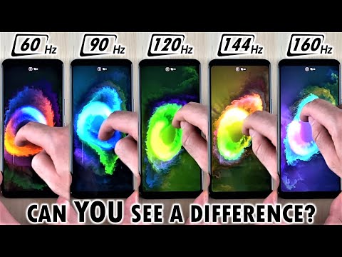 [Slow Motion] 160Hz vs 144Hz vs 120Hz vs 90Hz vs 60Hz - Smartphone Screen Refresh Rate Comparison