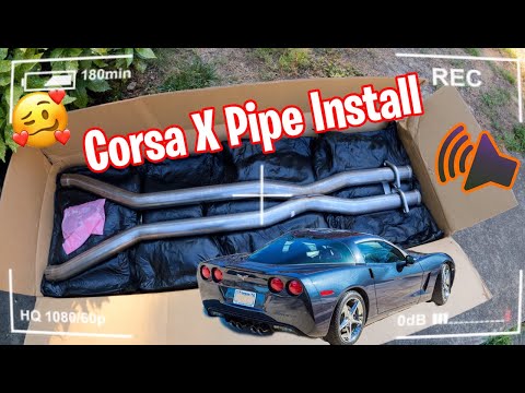 C6 Corvette Corsa X Pipe Install with NPP Mufflers. #corsaexhaust #ls3 #corvettec6