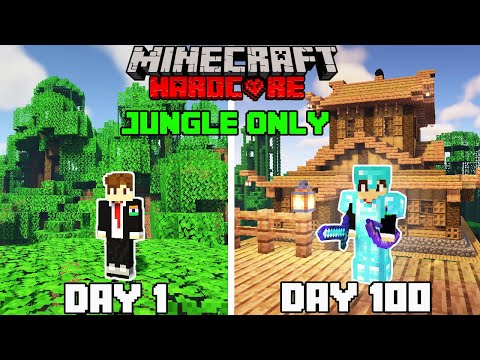 I Survived 100 Days in Jungle Only World in Minecraft Hardcore(hindi)