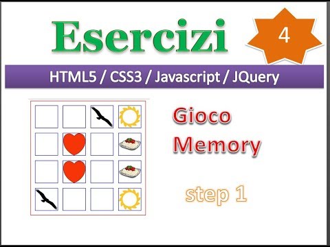 Esercizi JQuery - CSS3 - HTML5 ITA 4: gioco `Memory` - primo step