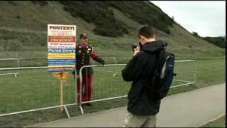 Scottish republican socialist Peter Dow author and protester Video