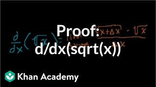 Proof: d/dx(sqrt(x))