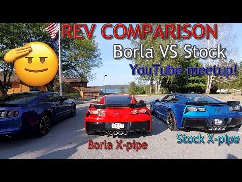 STOCK vs. BORLA X-pipe C7 CORVETTE Z06 exhaust COMPARISON!!