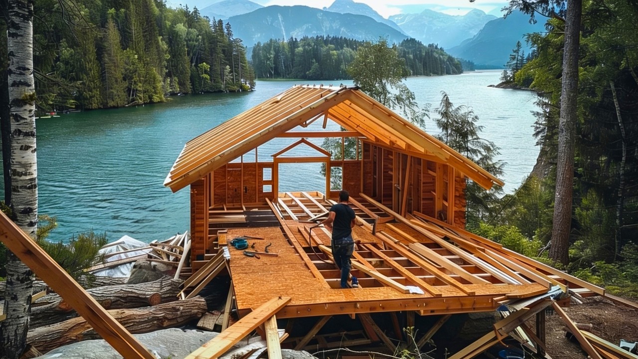 Man Spends 1.5 YEARS Building Amazing River CABIN | Start to Finish by @DmitryLukinDIY