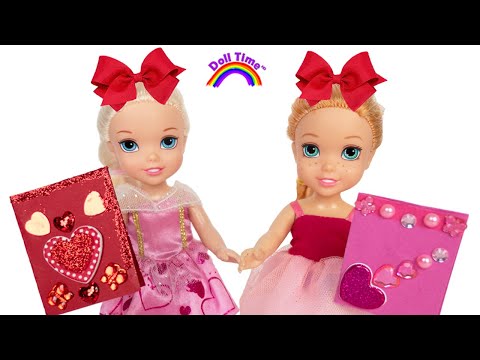 Elsie and Annie make their own Valentine's Day Cards