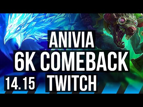 ANIVIA vs TWITCH (MID) | 6k comeback, 47k DMG, 13/6/24, 600+ games | VN Master | 14.15