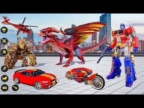Dragon Robot Tree Transform Car Robot Battle Game - Android GamePlay