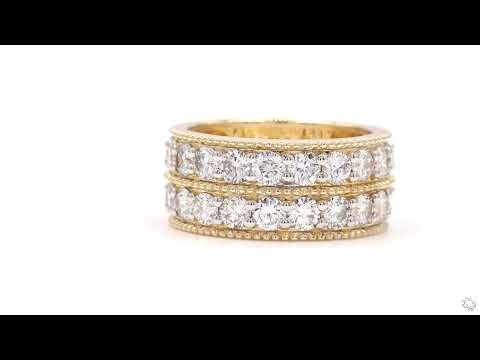 Ring - 14 kt. Yellow gold - 4.35ct. tw. Diamond (Lab-grown) - Wedding Band video