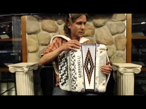 2133 - White Gabbanelli Chromatic Button Accordion C System 5 Row LMM 72 96 $2495