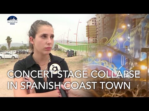 Festival-goers in shock after FREAK WIND collapses music stage and kills one in Spain