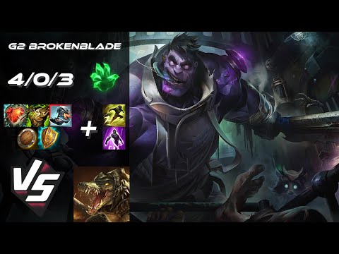 G2 Esports BrokenBlade TOP Dr. Mundo vs Renekton - EU Challenger Patch 25.S3.1