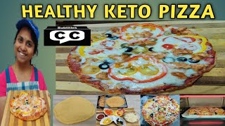 #Ytfamfest #withme Healthy Keto Pizza recipe in tamil/Keto Chicken Pizza at home/தீரேகா Kitchen