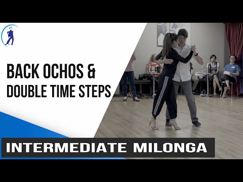 Milonga: Back ochos- leaders leading with right Leg.