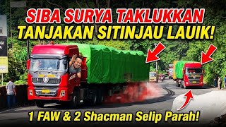 Download lagu Drama Tersulit‼️3 Truk Siba Surya Taklukkan Tanjakan Sitinjau Lauik! 2 Shacman Selip Parah mp3