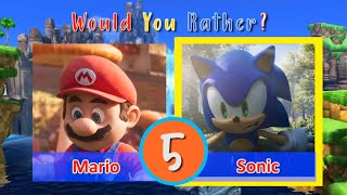 Would You Rather? Mario vs. Sonic | Sonic and Mario Brain Break | Kids Game |  PhonicsMan Fitness