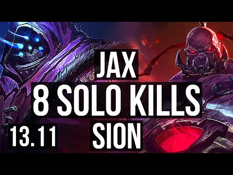 JAX vs SION (TOP) | 3.1M mastery, 8 solo kills, Legendary, 23/3/1 | KR Master | 13.11