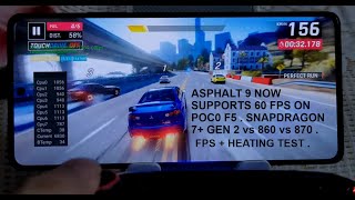Asphalt 9 Now Supports 60 FPS Setting on Poco F5 | Snapdragon 7+ Gen 2 vs 870 vs 860 Gameplays