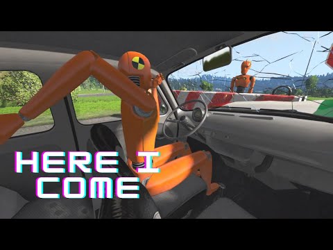 Crashing cars in Slow-Mo with crash test dummies | BeamNG Drive