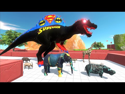 ESCAPE FROM BATSUPERMAN SPINOSAURUS - Animal Revolt Battle Simulator